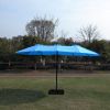15x9ft Large Double-Sided Rectangular Outdoor Twin Patio Market Umbrella with light and base